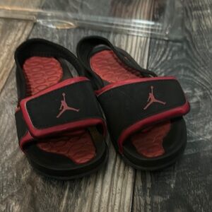 Jordan Kids Black and Red Sandals